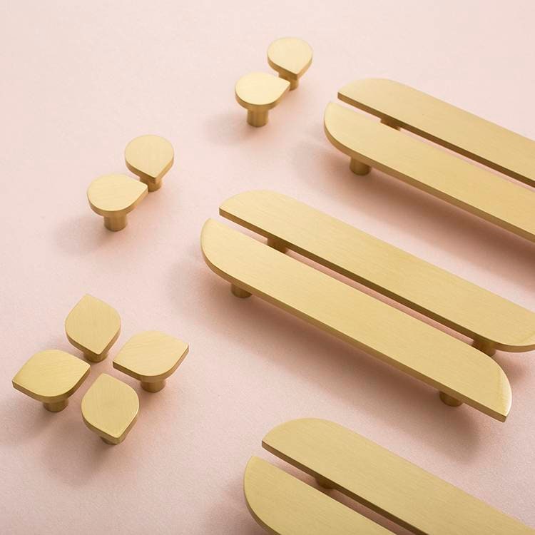 Gold brass geometric shape bar handle and knobs/modern gold gold brass hardware/gold brass drawer pull/Gold kitchen hardware/mcm hardware