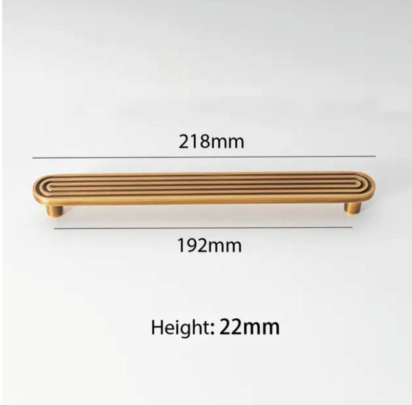 Aged brass retro pattern bar handle/Bronze brass bar handle/gold echo pattern drawer pull/kitchen furniture hardware/mid century modern
