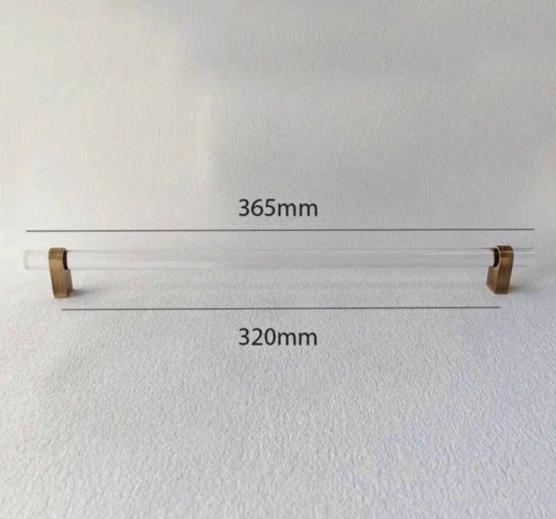 Clear lucite cabinet bar pull handle with bronze fixings /Transparent acrylic drawer handle/lucite furniture hardware with bronze fixings