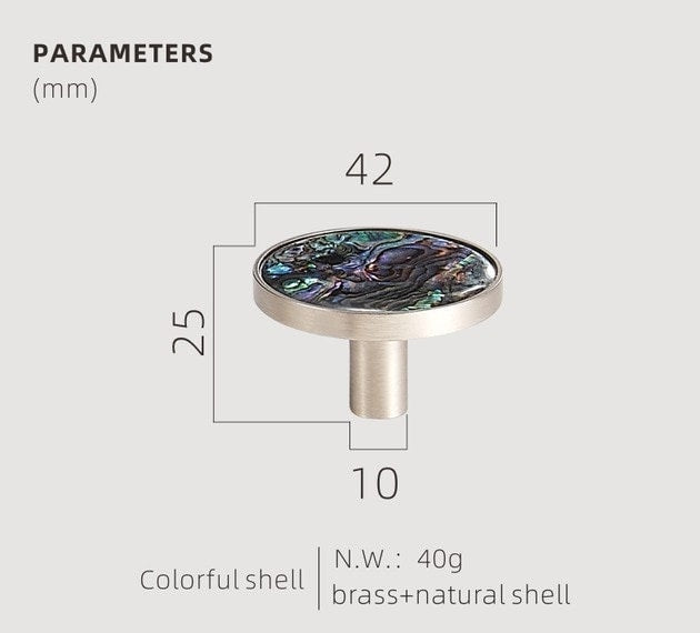 Rainbow Abalone Shell Drawer Pull/Iridescent Pearl Cabinet Pull/Mother of Pearl Door Handle/Pearl Drawer Knob/Pearl Furniture Hardware