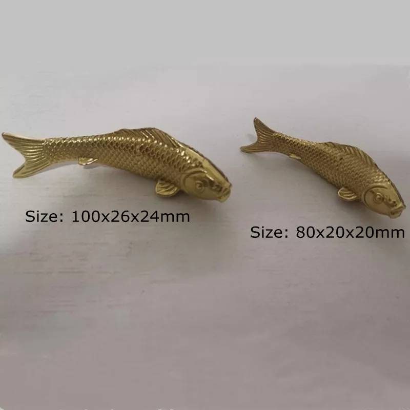 gold brass fish design Cabinet Pulls/koi carp drawer handle/gold fish Door Handle/home improvement/metal cabinet handle/gold drawer pull