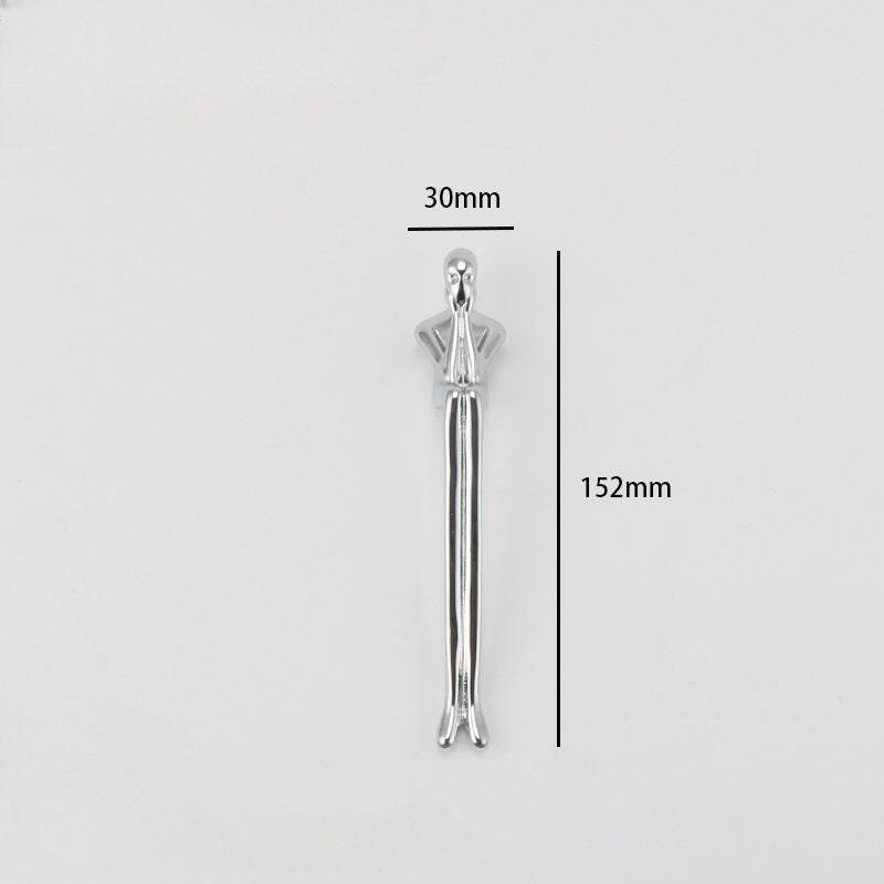 Silver thinking man cabinet handle/man shaped figure door handle/abstract man figurine drawer handle/unusual furniture hardware/Brass handle