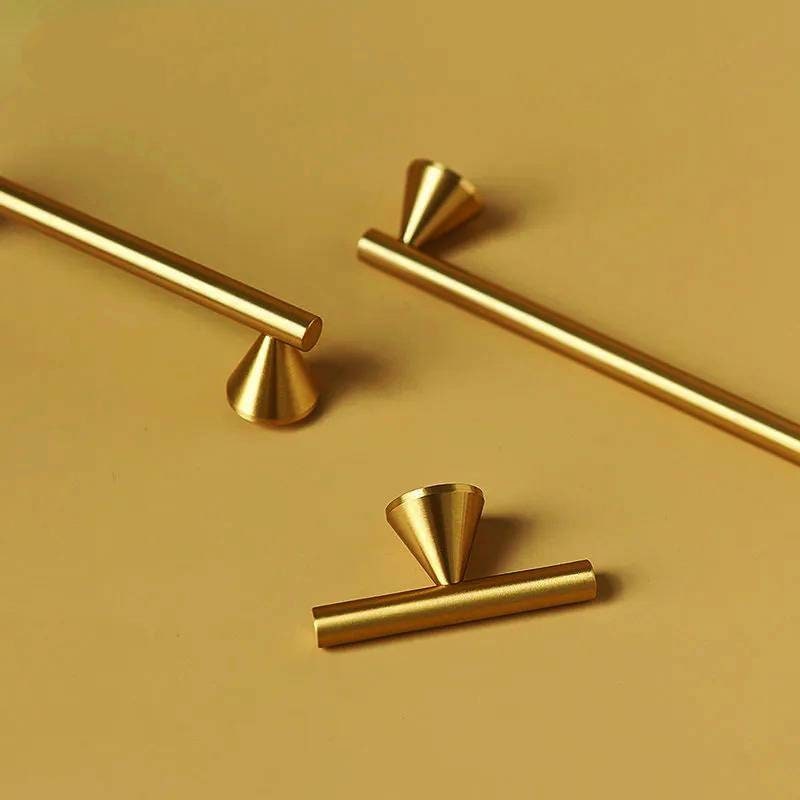 Gold brass retro shaped cabinet bar handles/Geometric Cabinet Pull/Modern gold door handle/Brass furniture hardware/Kitchen drawer handle