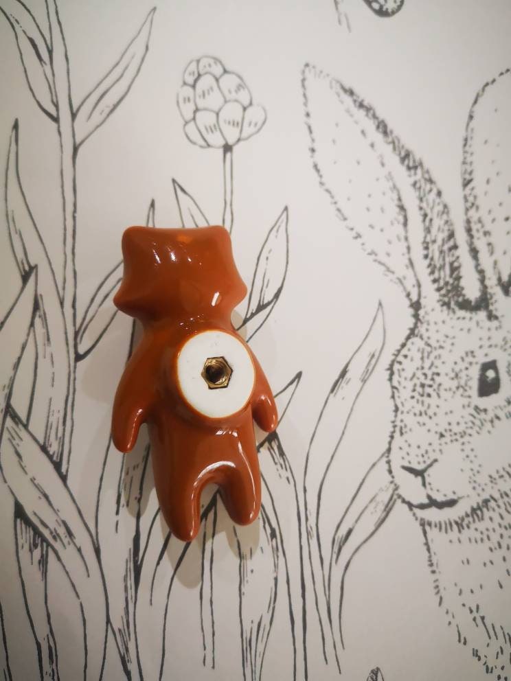 Sweet Fox drawer pull/Fox cabinet handle/kids furniture hardware/Fox door knob/door handles for nursery/childrens room decor/woodland decor