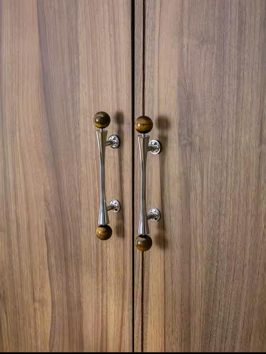 Silver geometric bar handle for kitchen bedroom or bathroom makeover/mid century drawer pull/bright coloured door furniture/stone door knob