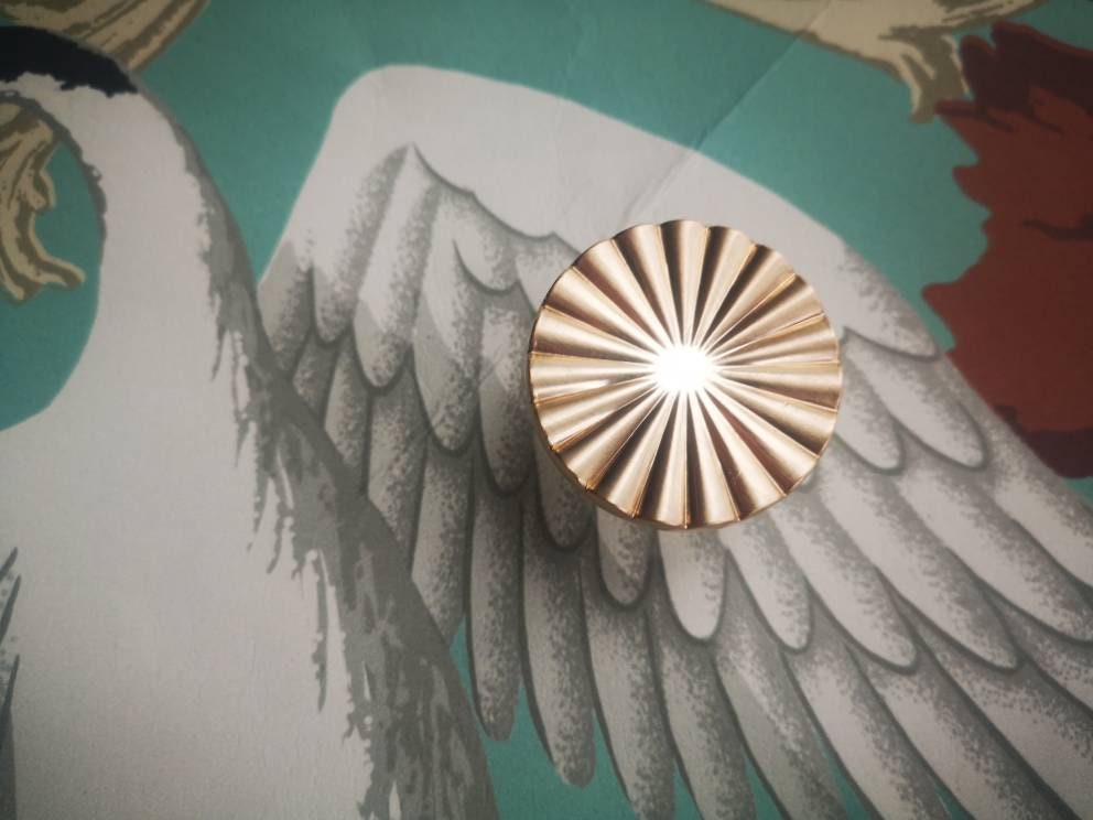 Matte Gold sun ray design Cabinet Pull/art deco drawer pull/door handle/ furniture hardware/kitchen handles/home improvement/cabinet handle