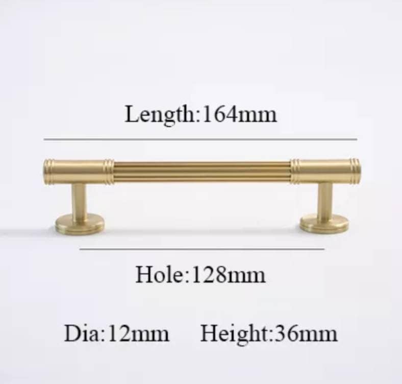 Matte gold line texture bar handle/Gold cabinet pull with round feet/Brass door handle/bar drawer pull/furniture hardware/home improvement