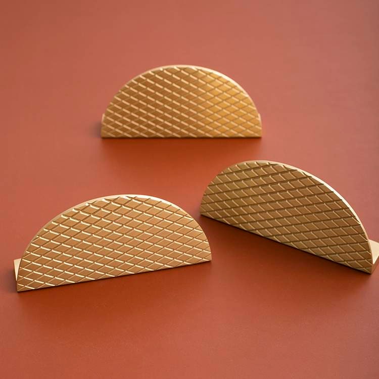 1 Pair of patterned brass semi circle handles/2 x demi lune drawer pulls/large cabinet handles/large gold textured metal semi circle handles