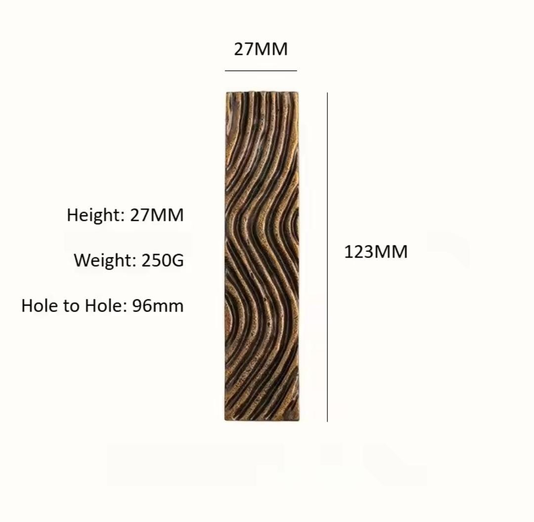 Bronze wave design rectangle bar handles/Bronze bold drawer pull/kitchen cabinet handles/Brass door handles/Bronze furniture hardware