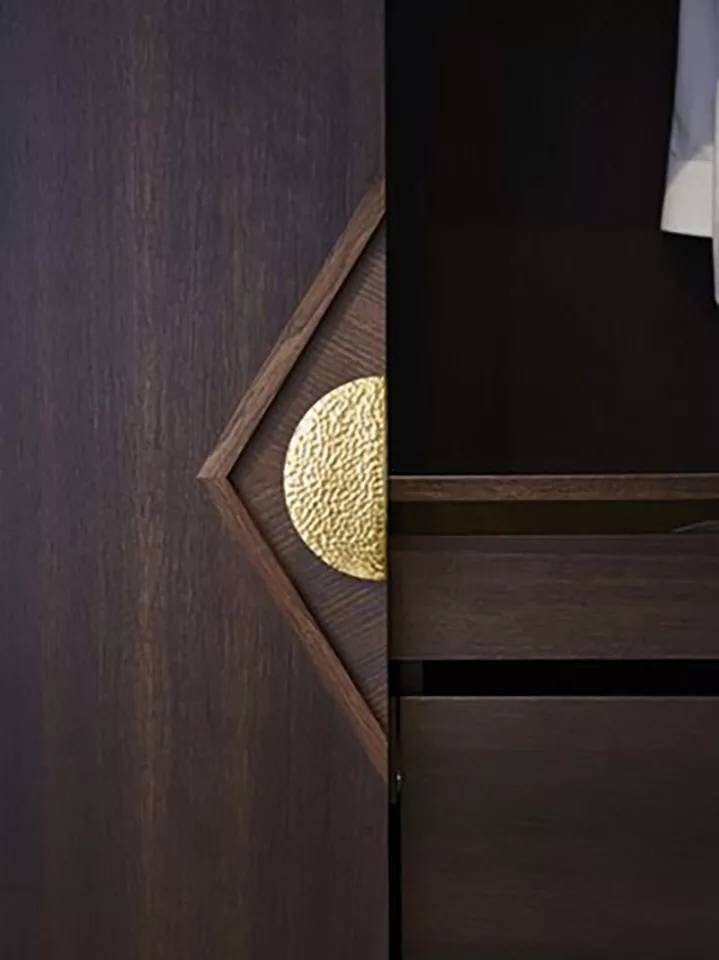 1 Pair of hammered brass semi circle handles/ 2 x demi lune drawer pulls/large cabinet handles/large gold textured metal semi circle handles