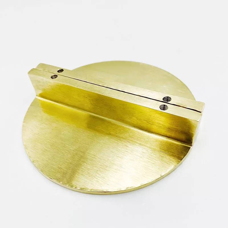 1 Pair of hammered brass semi circle handles/ 2 x demi lune drawer pulls/large cabinet handles/large gold textured metal semi circle handles