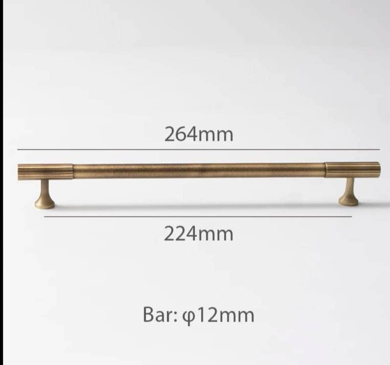 Bronze handle/bar handle with a line pattern/metal cabinet handle/home improvement hardware/kitchen cabinet handle/aged brass door handle