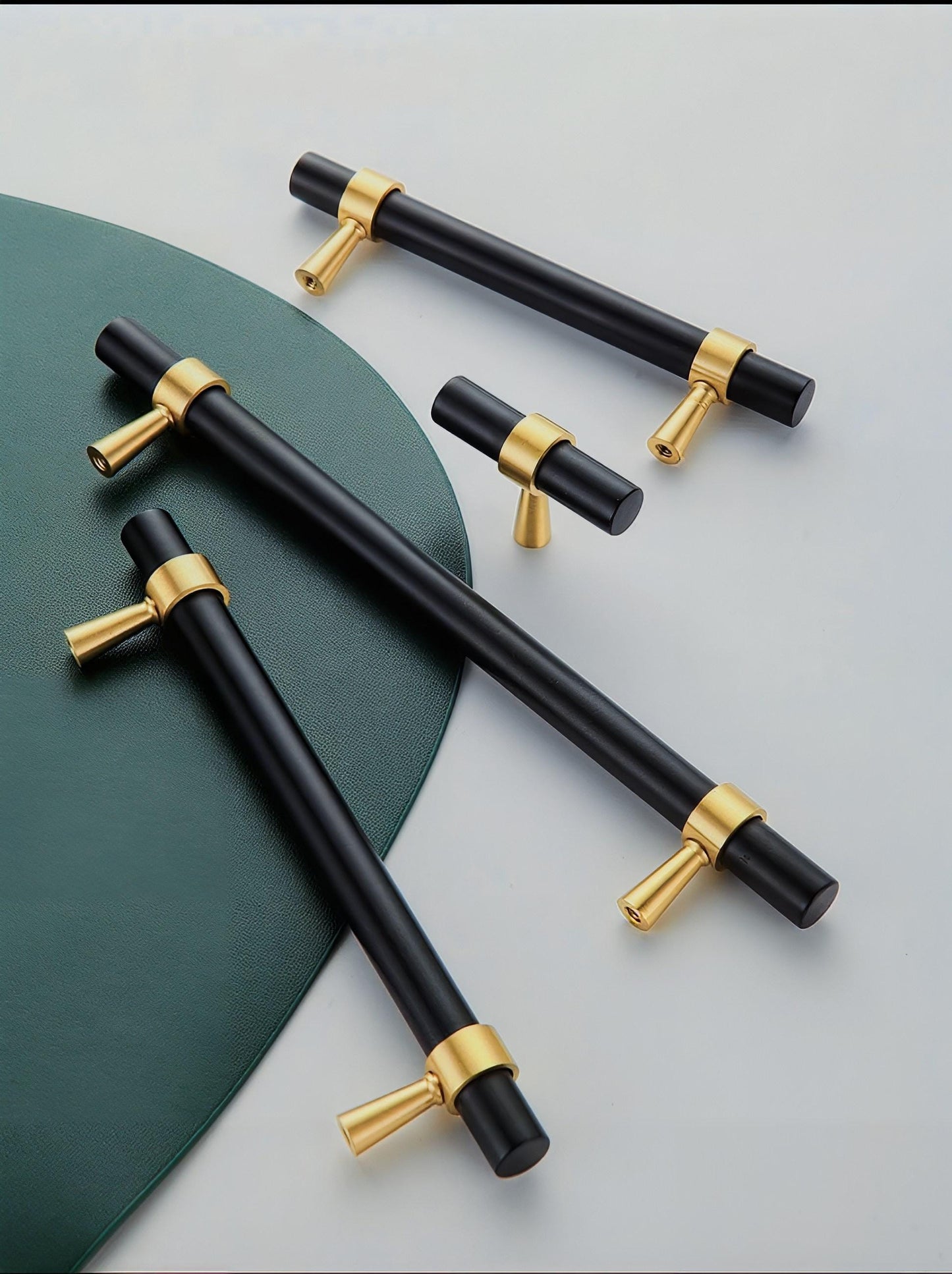 Matte black and gold brass cabinet bar handle/Black and gold drawer pull/Matte black and gold door handle/Black and Gold furniture hardware