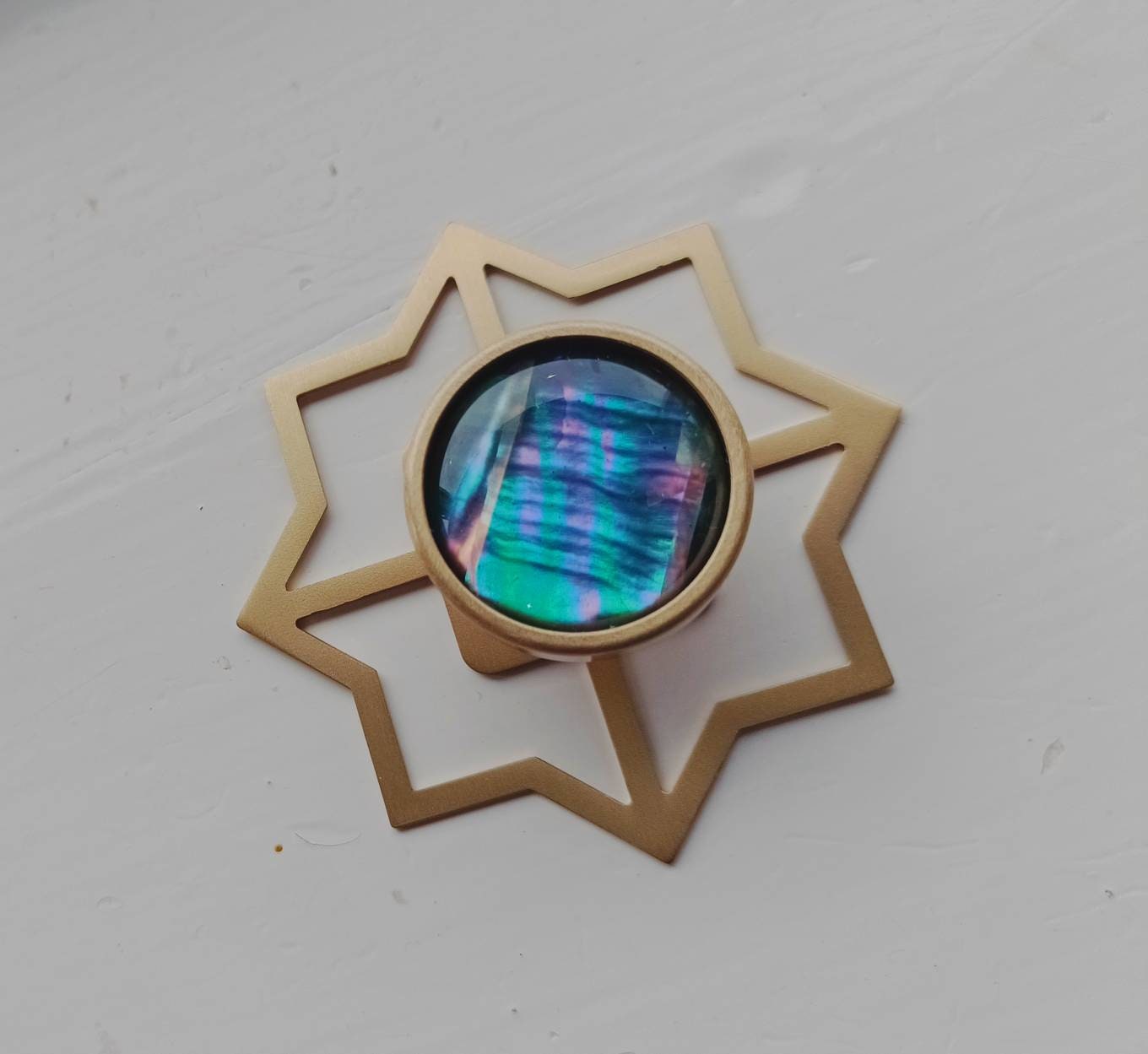 Star shaped geometric pattern backplate for drawer handles/Gold or Silver back plates for cabinet pulls/Modern star gold or nickel backplate