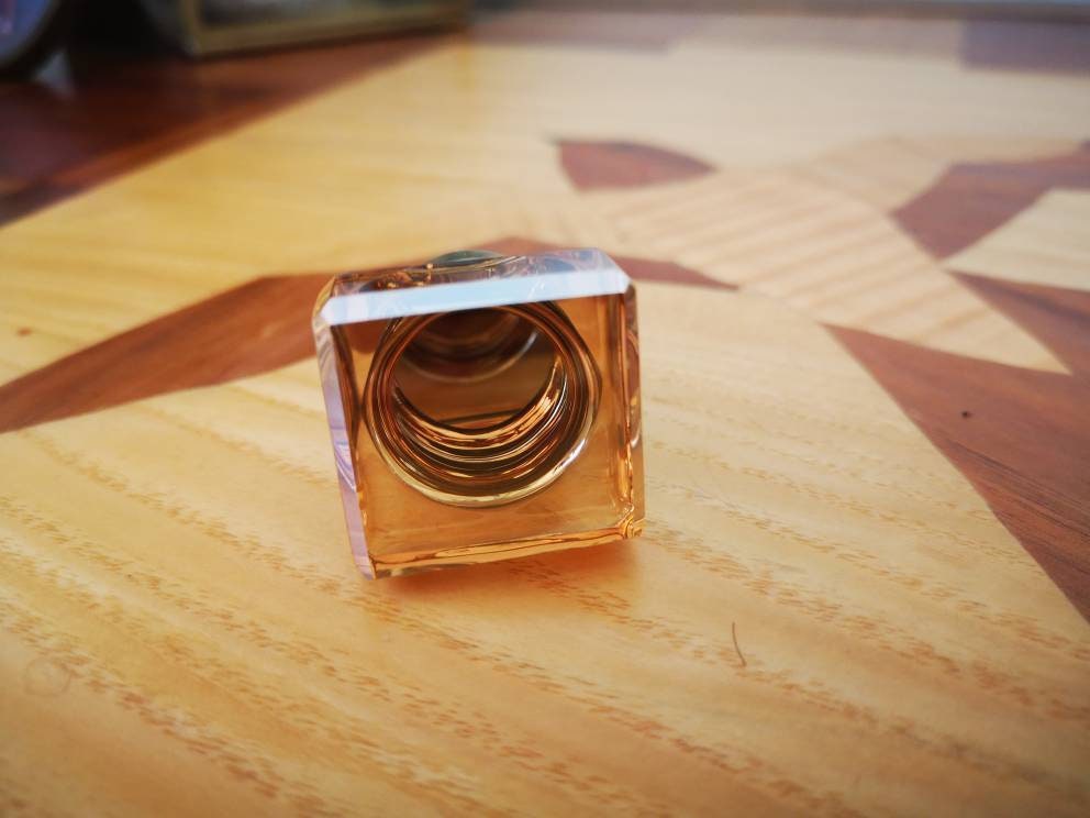 Square cut golden crystal Cabinet Pull/Vintage style crystal drawer handle/Mid century modern crystal drawer knob/Retro style square handle