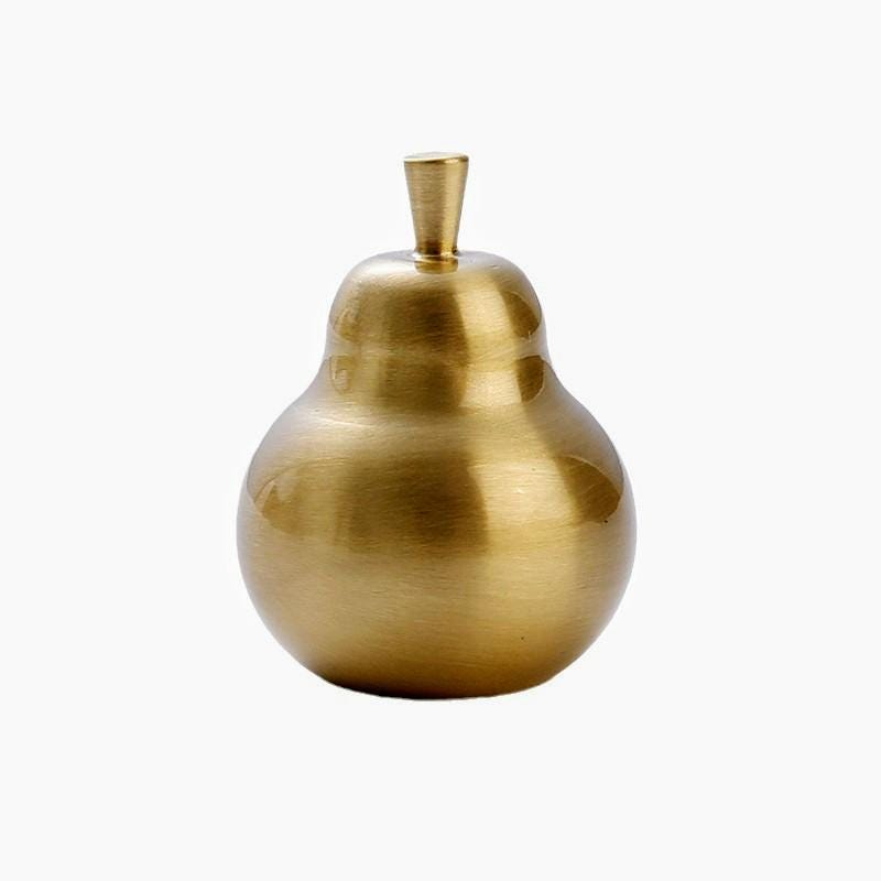 Golden pear cabinet pull/Gold brass pear door knob/Autumn theme decor/Brass drawer handle/home improvement/Gold pear door handle/Fruit knob