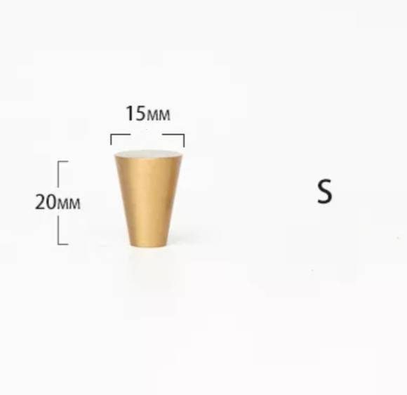 Classic brass cone shaped cabinet pull/Small gold brass cone shaped drawer handle/Brass hardware for small furniture/traditional hardware