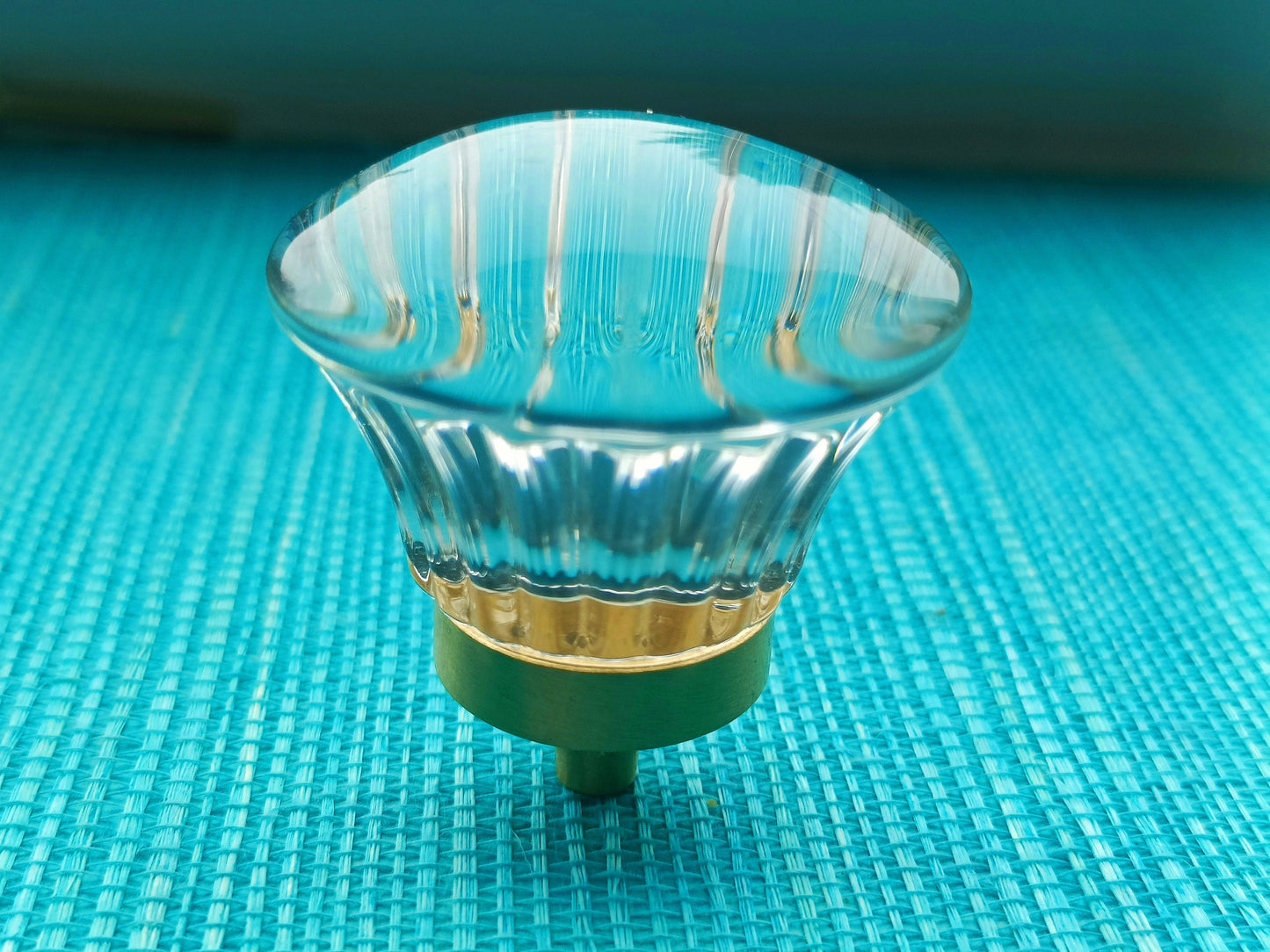 Transparent lucite and brass cabinet pull/Vintage style resin door knob/Gold brass furniture hardware/Pretty vintage style drawer handle