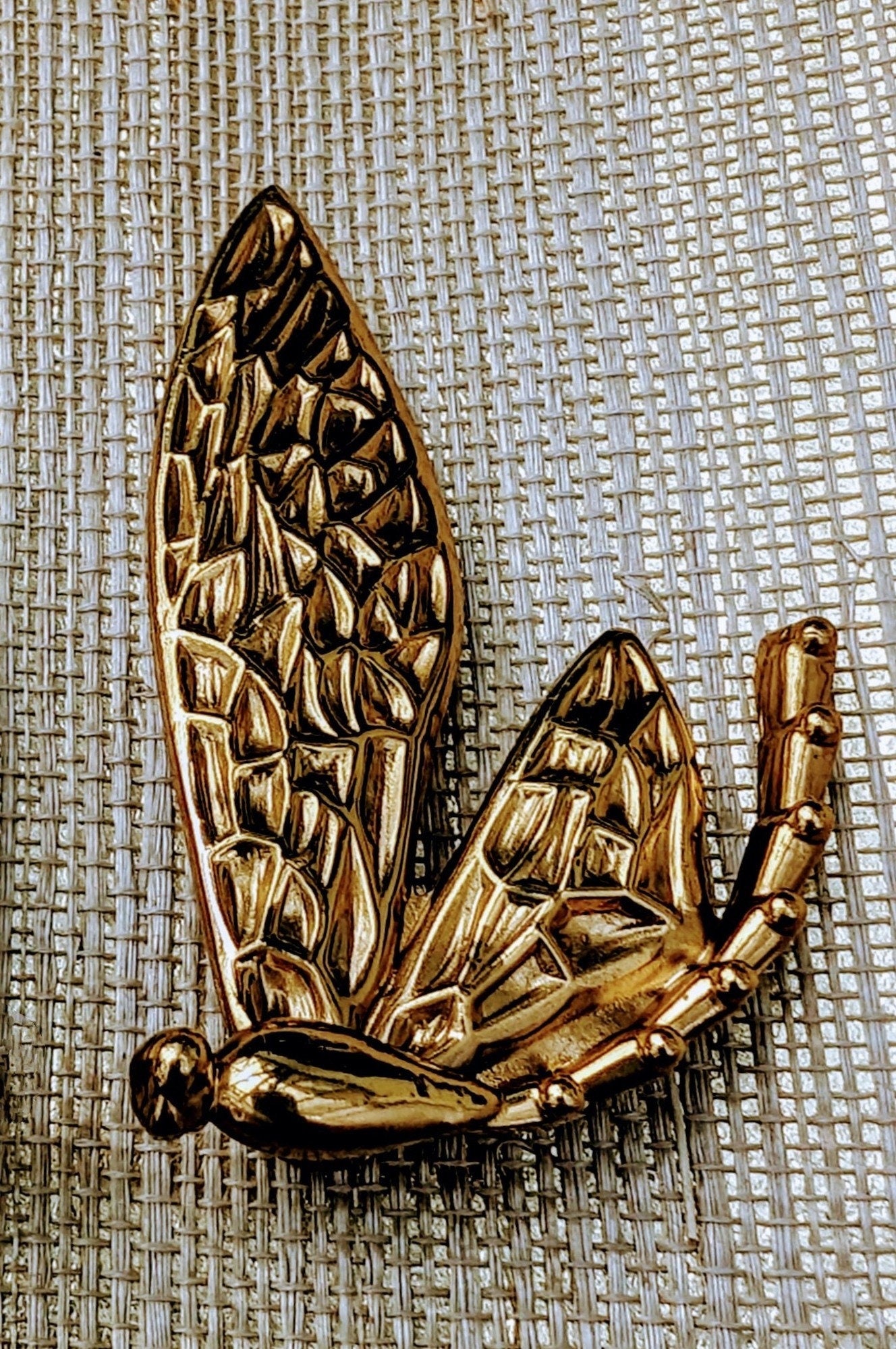 A pair of dragonfly cabinet pull/Dragonfly drawer knobs/Dragonfly drawer handle/brass furniture hardware/home improvement/Gold Door handles