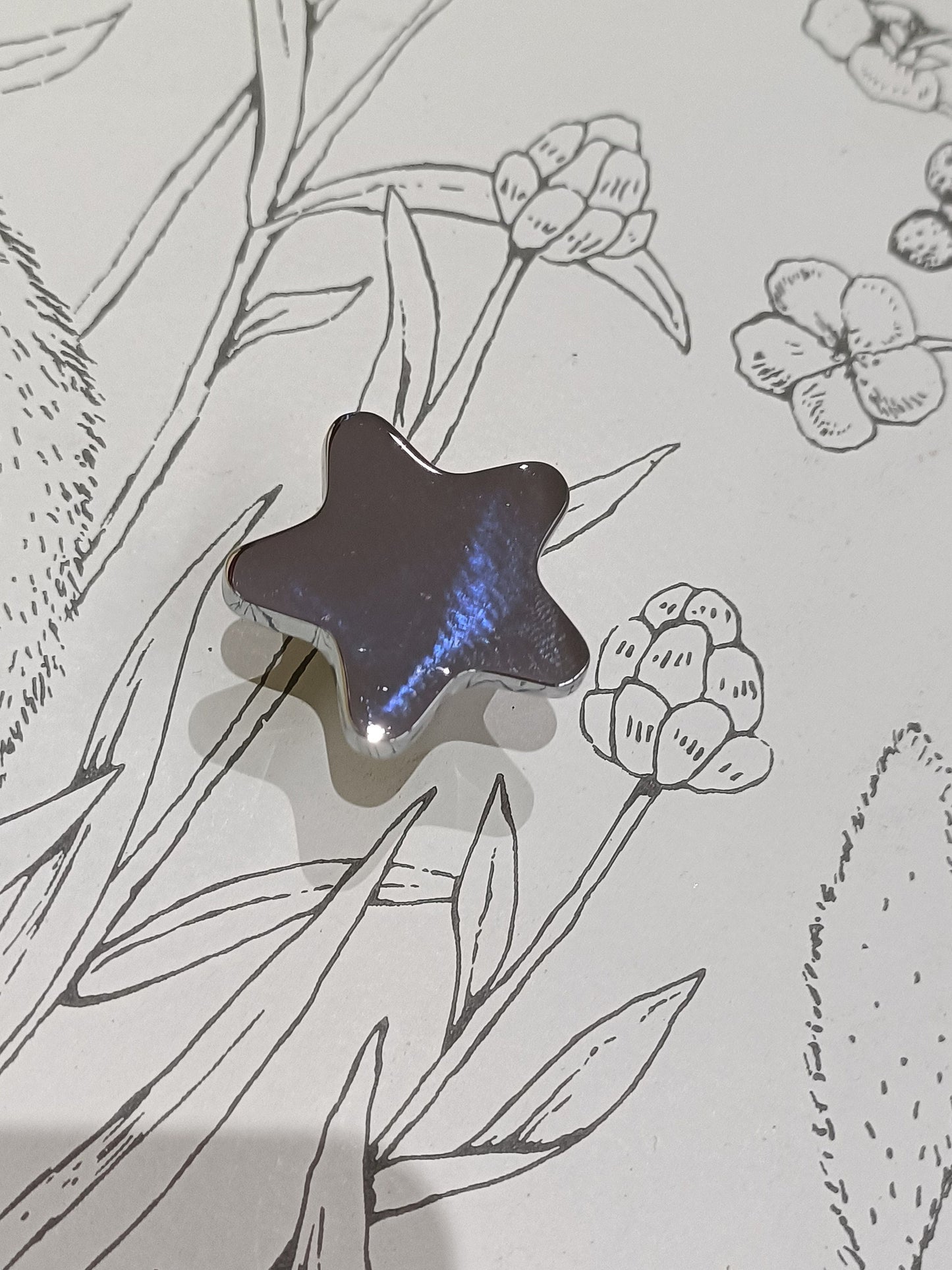 Silver star door handle/Star drawer knob/home improvement cabinet pull/night sky nursery decor/Silver star drawer handle/IKEA hack door knob