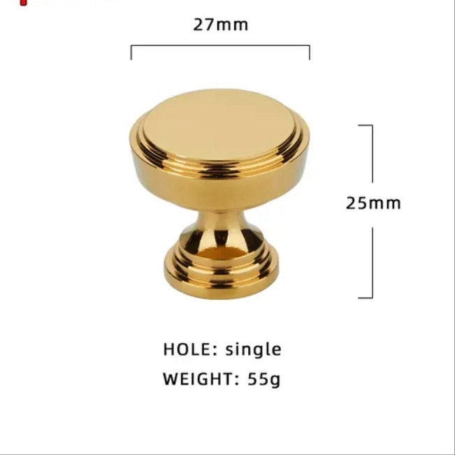 Classic round brass button door handle/round gold or silver cabinet pull/metal furniture hardware/round brass drawer knob/Brass door knob