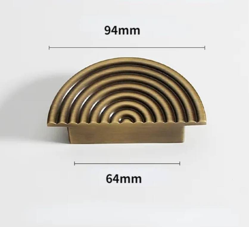 Gold, bronze or gunmetal grey echo design cabinet pull/Mid century modern style drawer pull/semi circle furniture hardware/home improvement