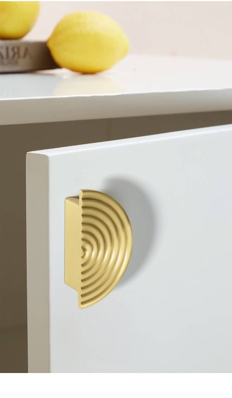 Gold, bronze or gunmetal grey echo design cabinet pull/Mid century modern style drawer pull/semi circle furniture hardware/home improvement