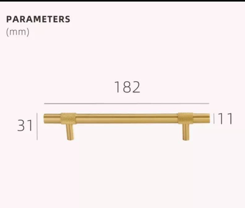Matt gold with textured detail cabinet bar handle/Brass drawer pull/gold knurled cabinet pull/Brass furniture hardware/kitchen hardware