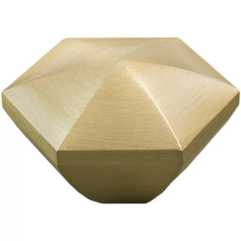 Gold brass hexagonal pyramid drawer pull/geometric cabinet handle/gold furniture hardware/hexagonal door knob/furniture renovation handle