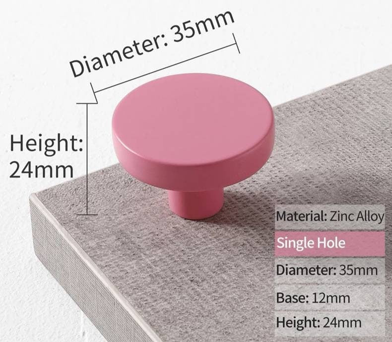 Classic Round button shaped circle handles Cabinet Pull Door Handle cabinet Knob five bright colours furniture hardware drawer pull