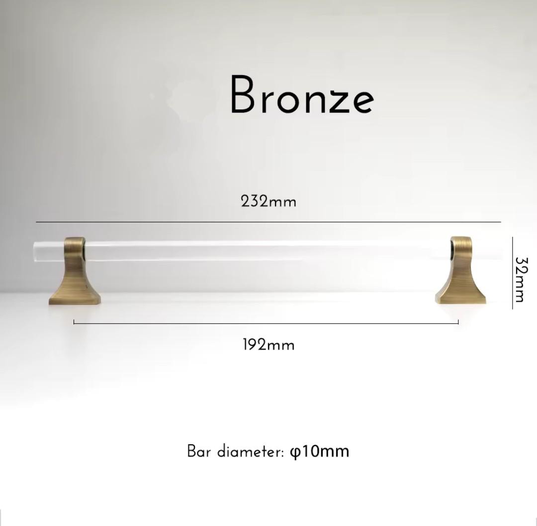 Aged brass and clear lucite cabinet bar pull handle/Acrylic drawer handle/lucite furniture hardware/brass transparent resin cabinet handle