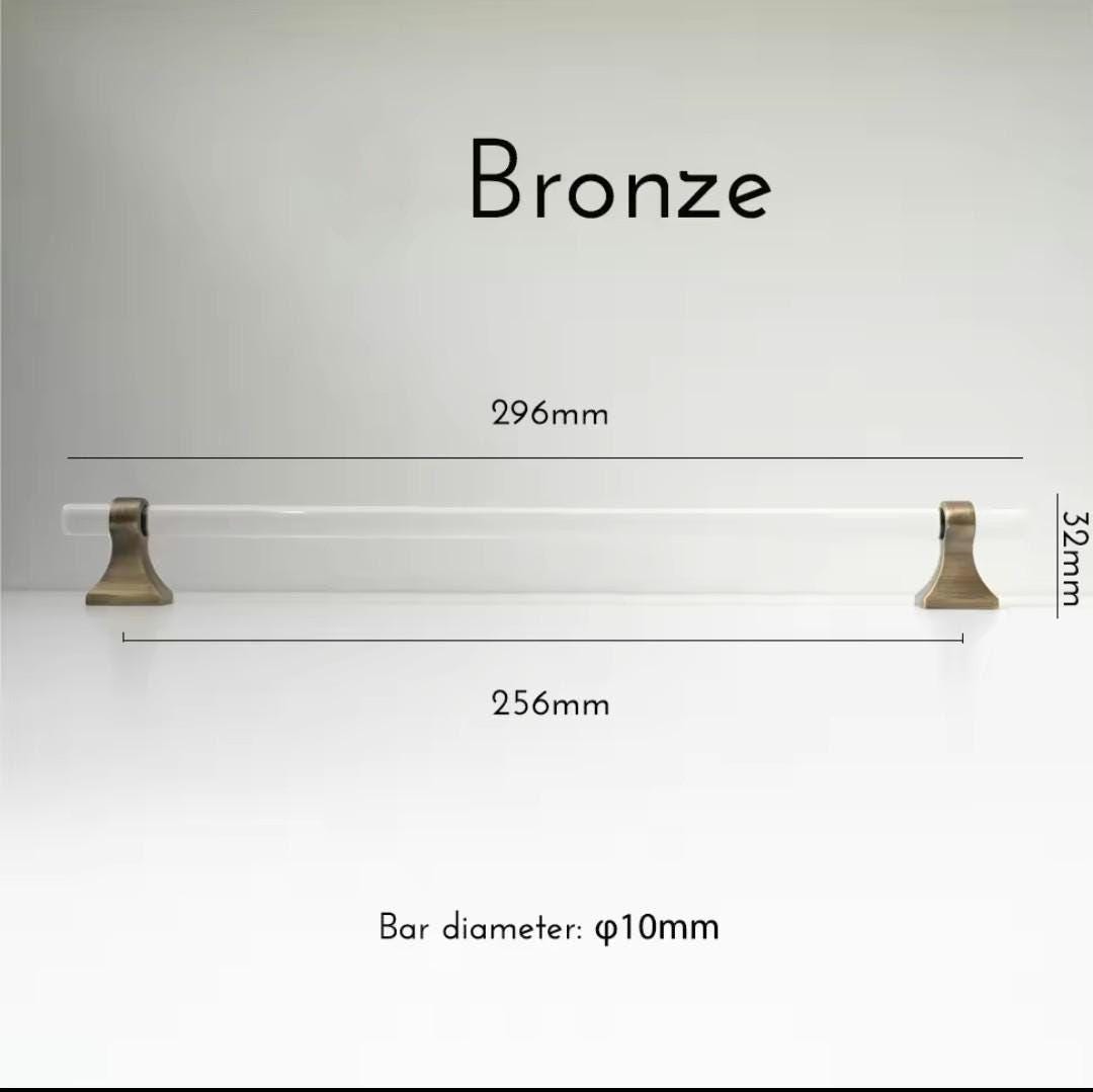 Aged brass and clear lucite cabinet bar pull handle/Acrylic drawer handle/lucite furniture hardware/brass transparent resin cabinet handle