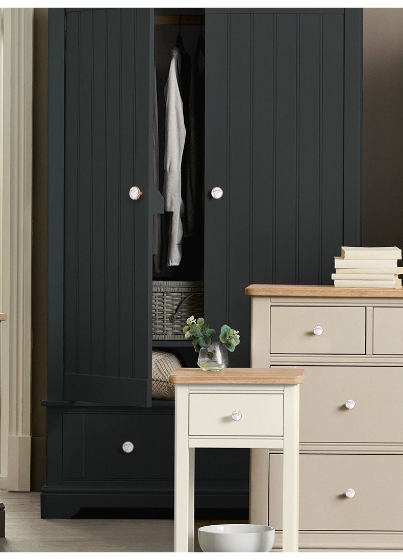 Round Smooth Polished white turquoise cabochon with brass surround Drawer pull Cabinet handle Knob door handles furniture hardware upcycling