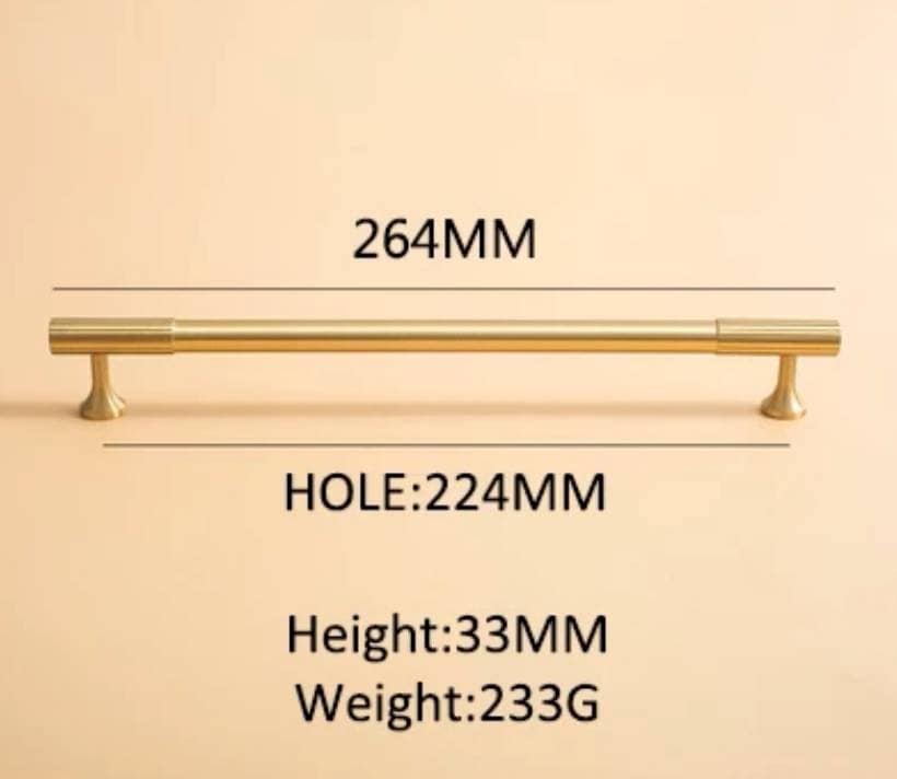 Matte gold brass bar handle/bar handle with a line pattern/brushed metal cabinet handle/home improvement hardware/kitchen cabinet handle