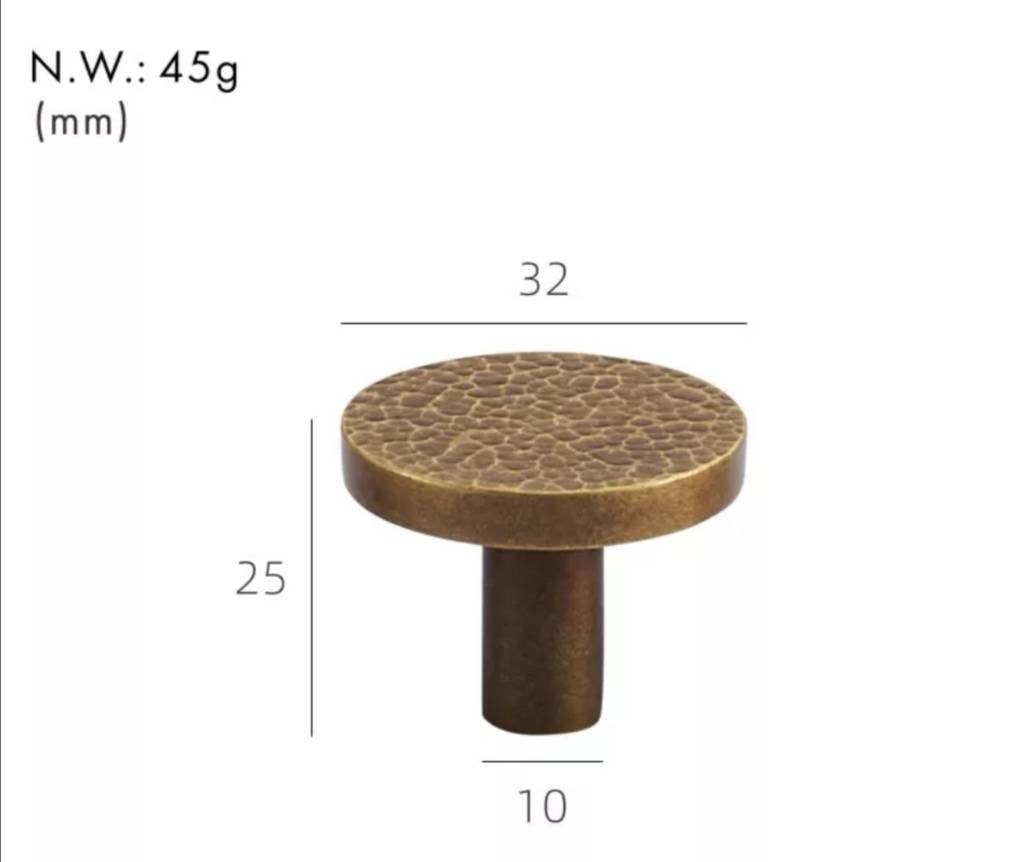 Aged hammered brass semi circle shaped handle/hammered bronze drawer pull/kitchen hardware/large cabinet handle/bronze wardrobe door handle