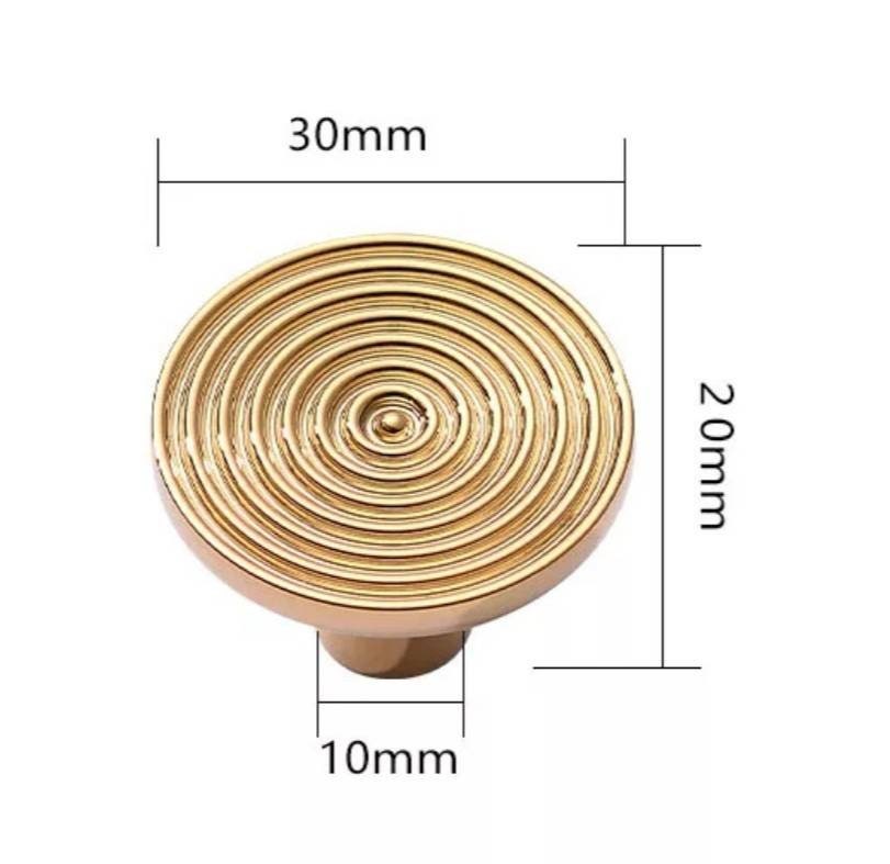 Round mid century modern echo pattern drawer handle in gold, silver or gunmetal grey/retro style cabinet pull/IKEA hack/metal door knob