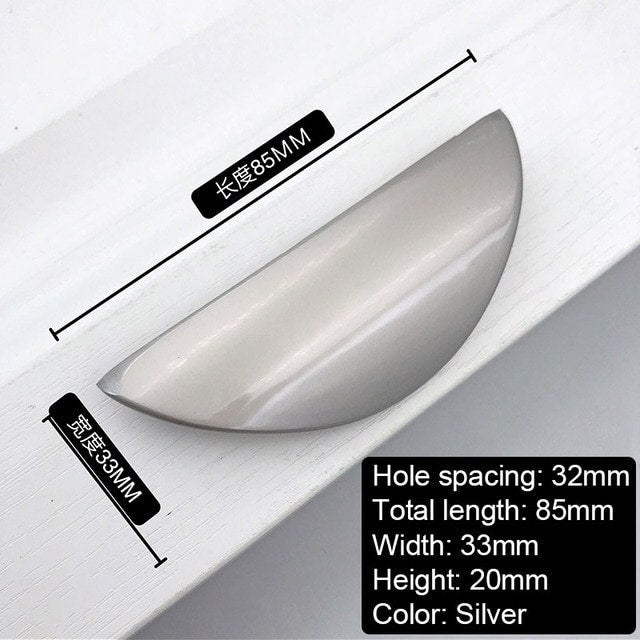 Curved Lip Gold Silver or Black Cabinet Pull/Lip Drawer Pull/Hidden Door Handle/Kitchen Door Pull/Modern Furniture Hardware/Concealed handle