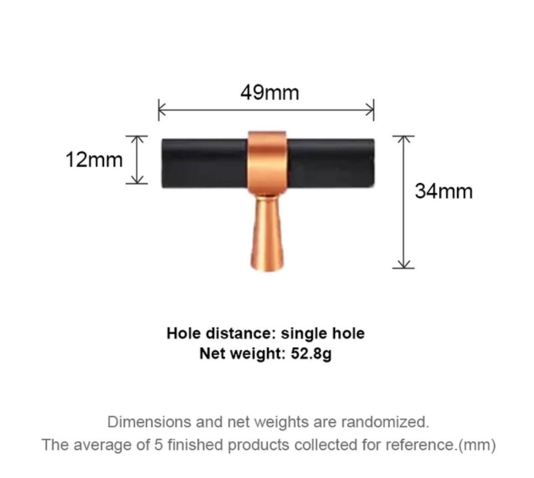 Rose Gold and Black cabinet bar handles/copper and black drawer pull/kitchen hardware/renovation project door handle/rose gold cabinet pulls