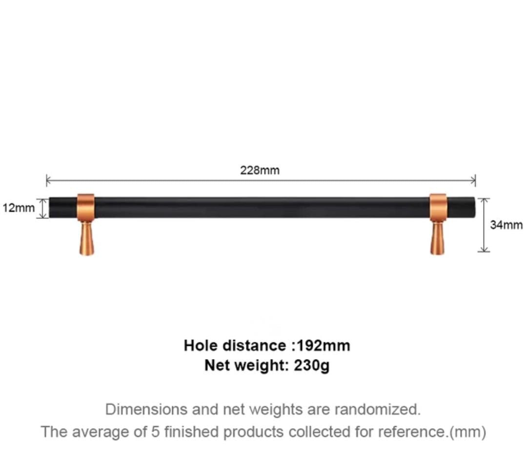 Rose Gold and Black cabinet bar handles/copper and black drawer pull/kitchen hardware/renovation project door handle/rose gold cabinet pulls