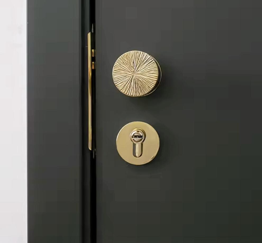 Solid Brass Interior Door Mortise Lock Handle Set/Gold MCM Style Mortise Door Knob Set/Interior Brass Door Hardware/Brass Door Furniture