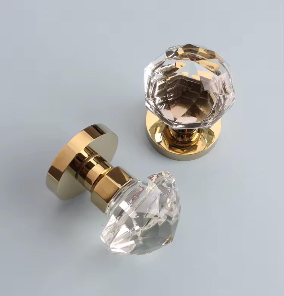 Large Crystal Interior Door Mortise Lock Handles/Luxury Interior Door Knobs/Crystal Door Handles/Crystal Furniture Hardware/Interior Handles