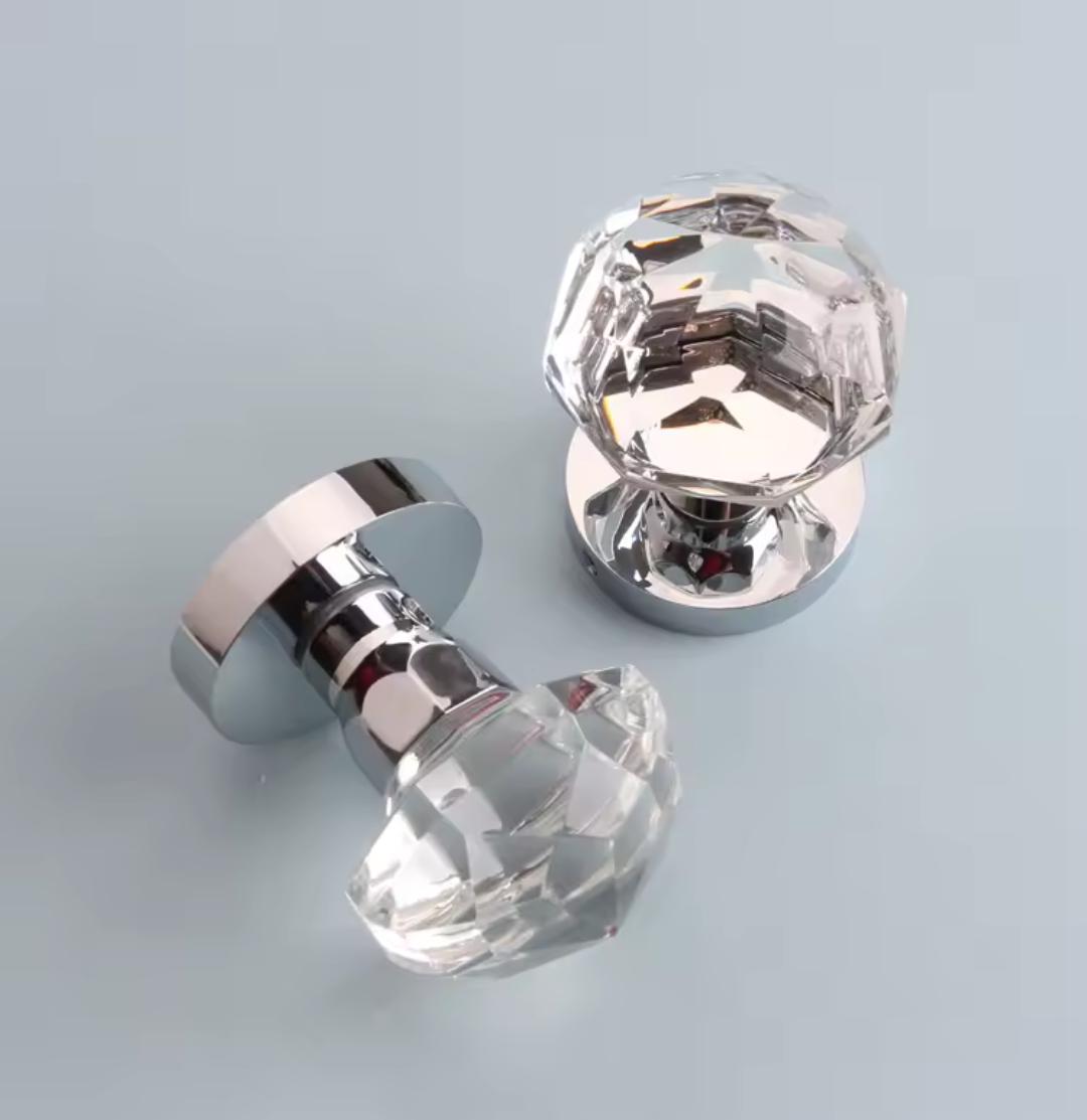 Large Crystal Interior Door Mortise Lock Handles/Luxury Interior Door Knobs/Crystal Door Handles/Crystal Furniture Hardware/Interior Handles