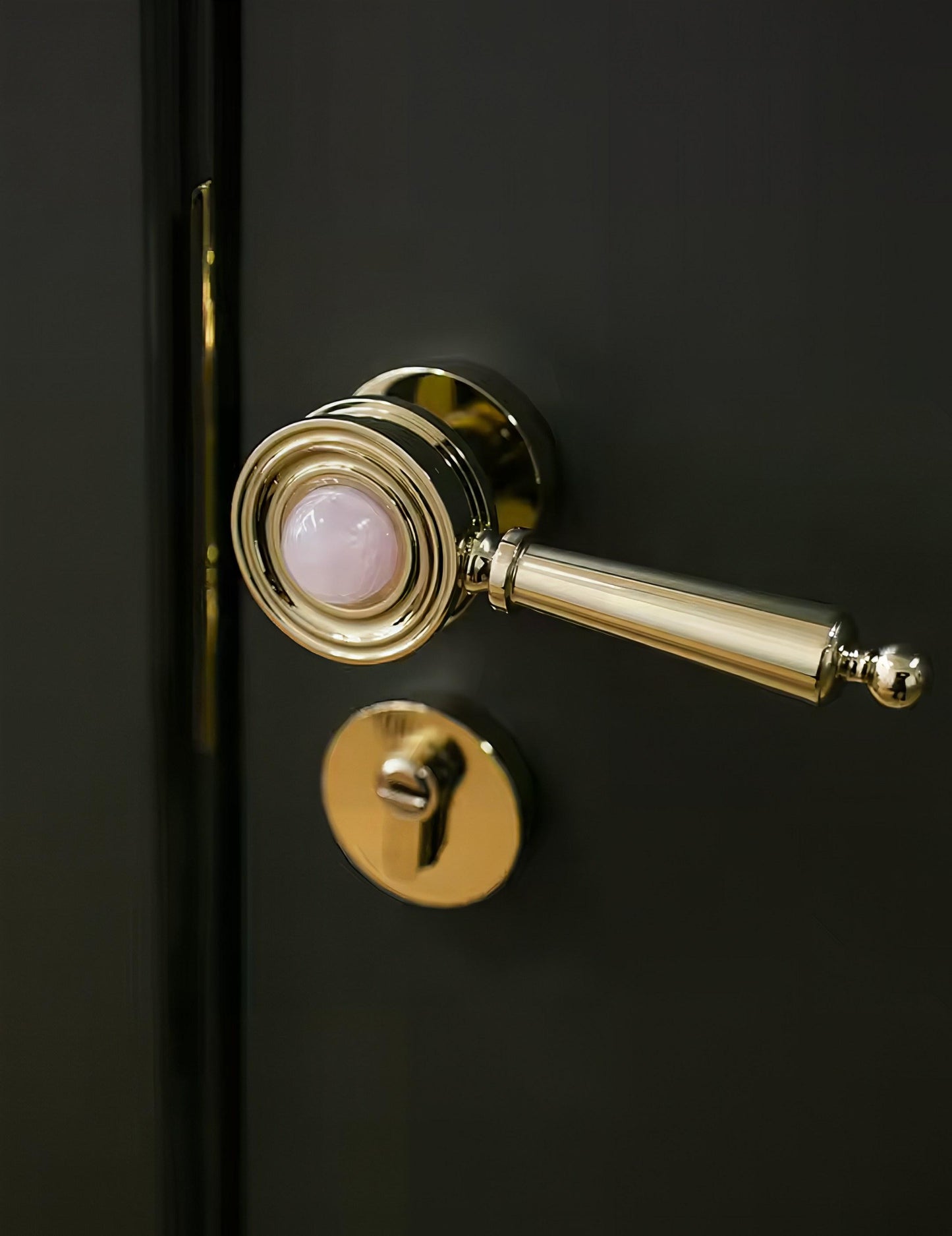 Luxury Crystal Interior Door Mortise Lock Handle Set/Luxury Interior Door Knob Set/Interior Gemstone Door Hardware/Brass Door Furniture