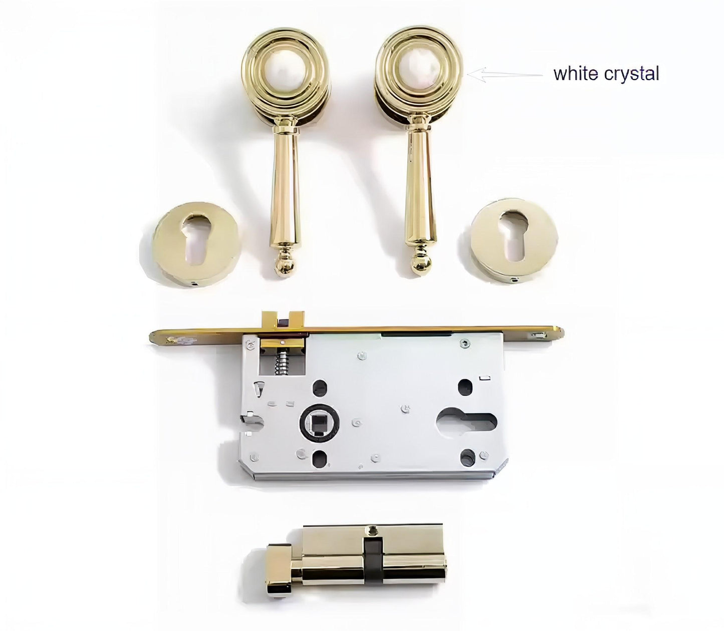 Luxury Crystal Interior Door Mortise Lock Handle Set/Luxury Interior Door Knob Set/Interior Gemstone Door Hardware/Brass Door Furniture