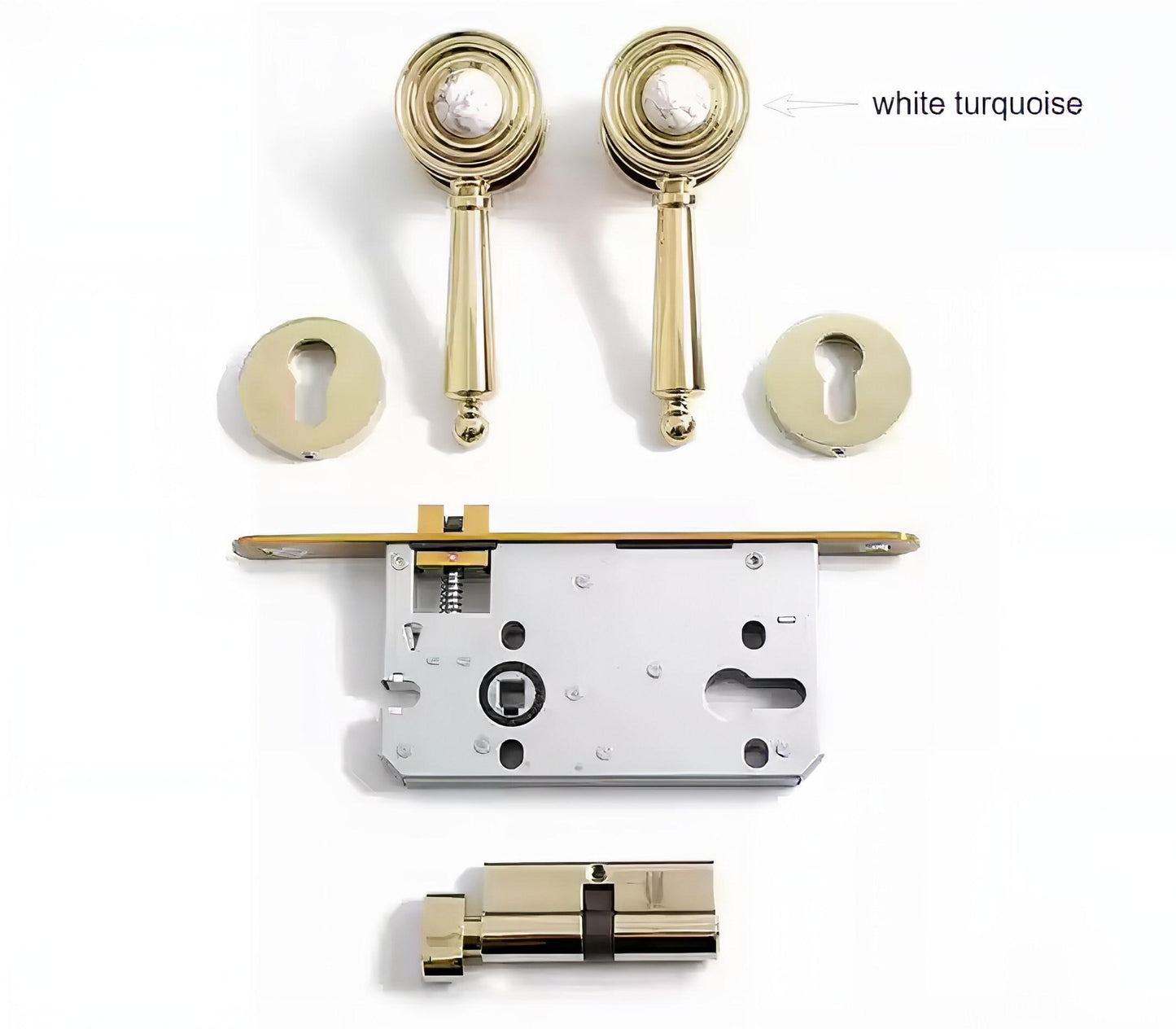 Luxury Crystal Interior Door Mortise Lock Handle Set/Luxury Interior Door Knob Set/Interior Gemstone Door Hardware/Brass Door Furniture