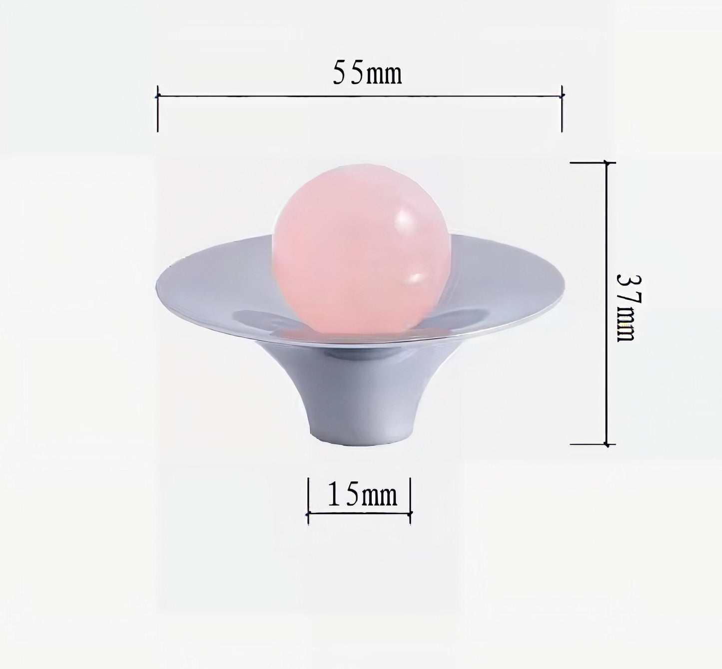 Atomic Style Silver Chrome and Gemstone Drawer Handle: Mid-Century Modern Cabinet Pull