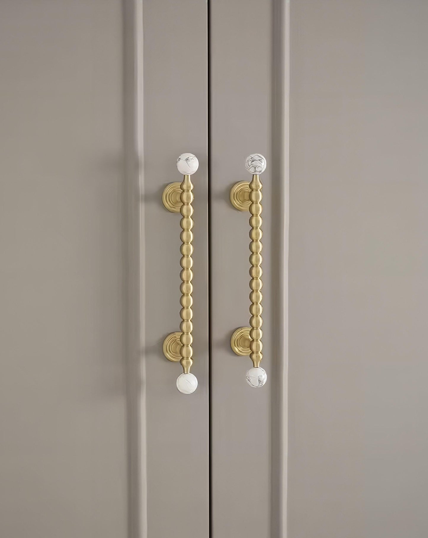 White marble and gold brass cabinet Handle: Bubble Style Drawer Pull modern hardware