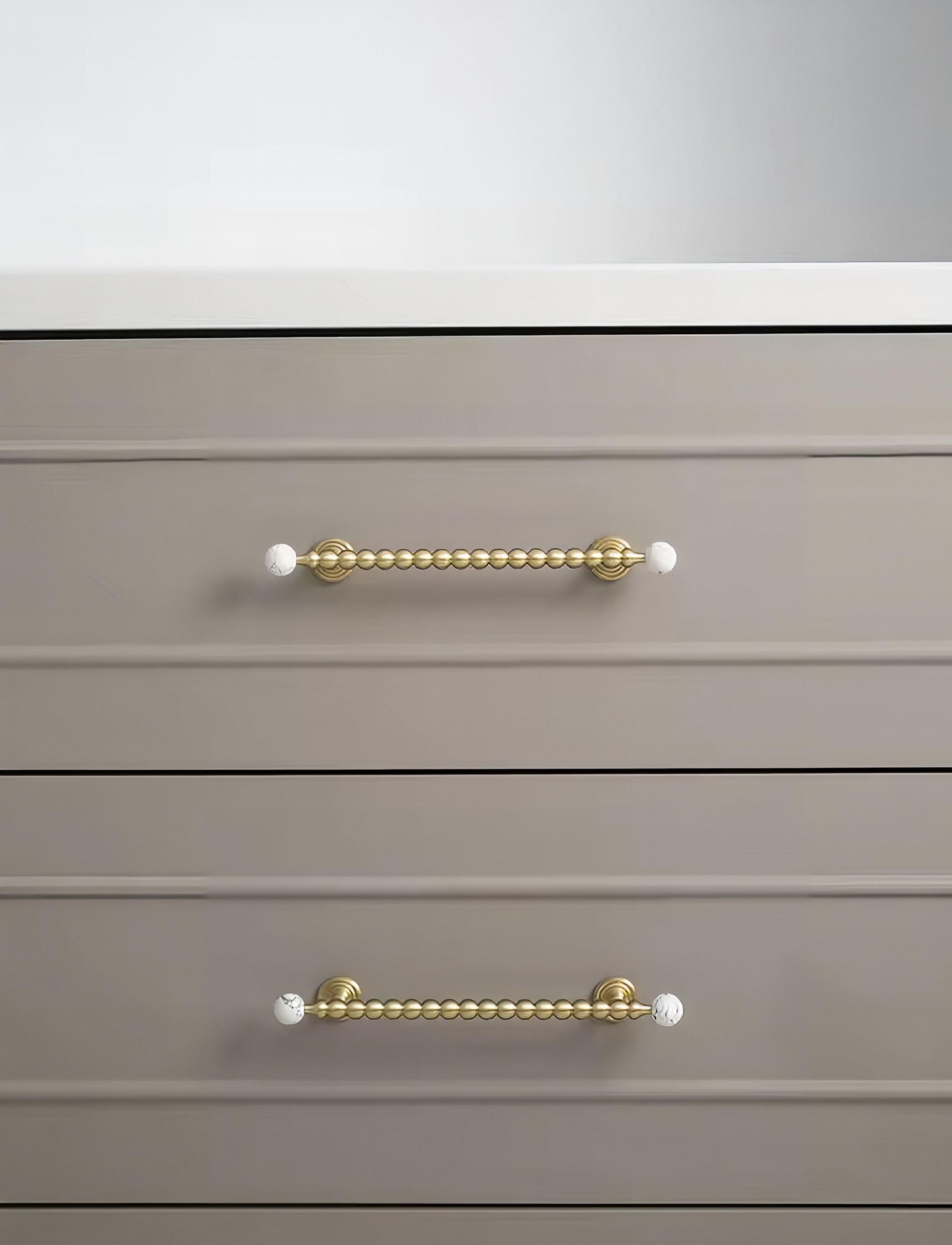 White marble and gold brass cabinet Handle: Bubble Style Drawer Pull modern hardware