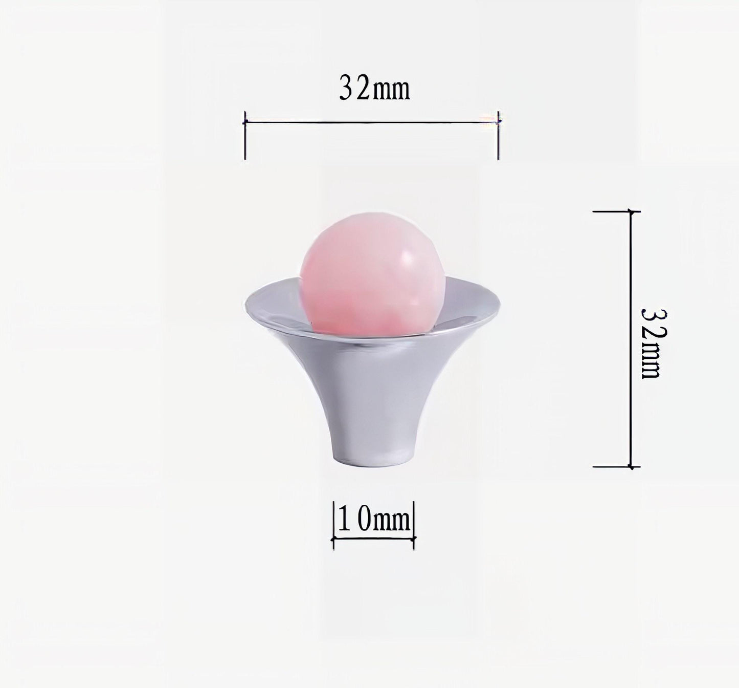 Atomic Style Silver Chrome and Gemstone Drawer Handle: Mid-Century Modern Cabinet Pull