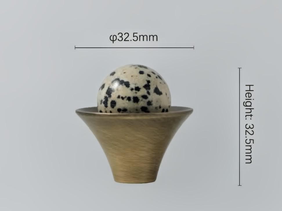 Atomic Style Bronze and Gemstone Drawer Handle: Mid-Century Modern Cabinet Pull